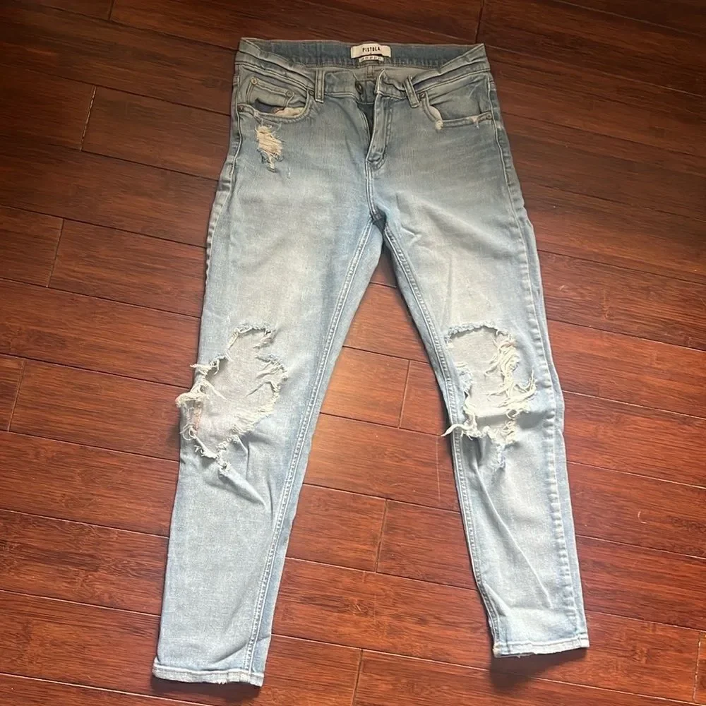 Pistola Jeans - Ripped / Paint - Size 27 - Like New - Amazing Jeans - Light